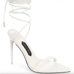 Jessica Rich White Rich Lace Up Heel Sandals Size 40/10